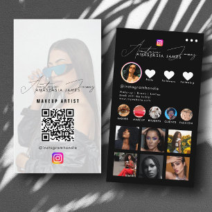 Carte De Visite Grille d'alimentation photo Influencer Code QR Bla