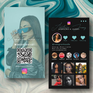 Carte De Visite Grille de flux photo Influencer Médias sociaux Tur