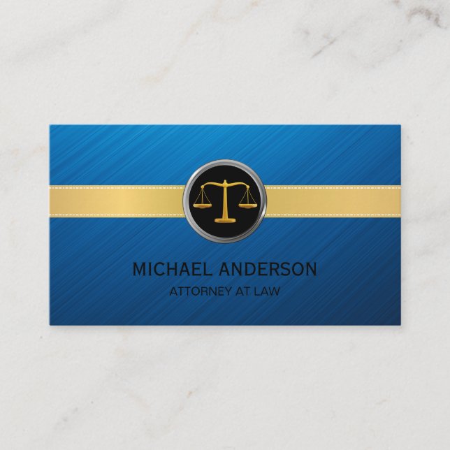 Carte De Visite Grille d'or moderne Marine bleu Avocat Avocat Proc (Devant)