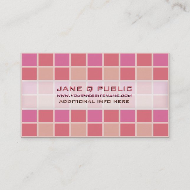Carte De Visite Grille en mosaïque rose (Devant)