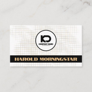 Carte De Visite Grille noir blanc moderne avec Qr et logo