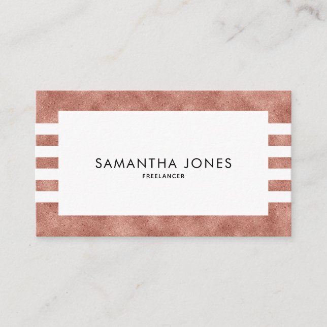 Carte De Visite Grilles de texture or Rose moderne Freelancer (Devant)