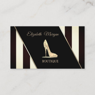 Carte De Visite Grilles Noires Et Blanches Modernes, Haut Talon