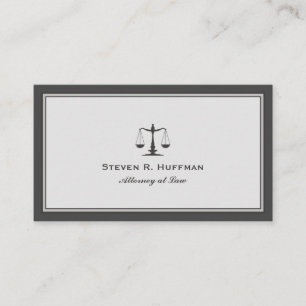 Carte De Visite Gris Attorney Justice Scale Professional