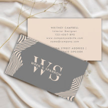 Gris Beige Abstrait Design Monogramme Moderne