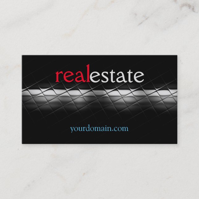 Carte De Visite Gris Black Immobilier Agent professionnel tendance (Devant)
