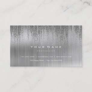 Carte De Visite Gris blanc argenté Métallique VIP Matrice Cyber Pl
