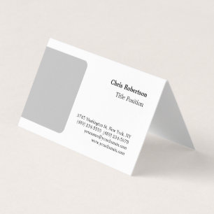 Carte De Visite Gris Blanc Charme Minimaliste Personnalisé