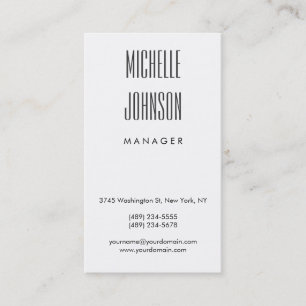 Carte de visite gris blanc noir tendance vertical