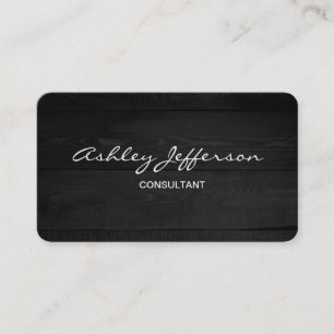 Carte De Visite Gris Bois Professionnel Script élégant tendance