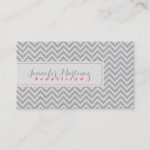 Carte De Visite Gris clair Chevron Motif Lin Texture 3a