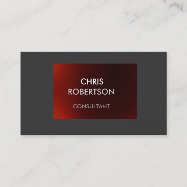 Carte de visite gris clair rouge foncé (Devant)