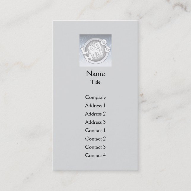 Carte De Visite Gris clair vertical - Business (Devant)