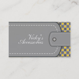 Carte De Visite Gris, cuir jaune et rétro motif
