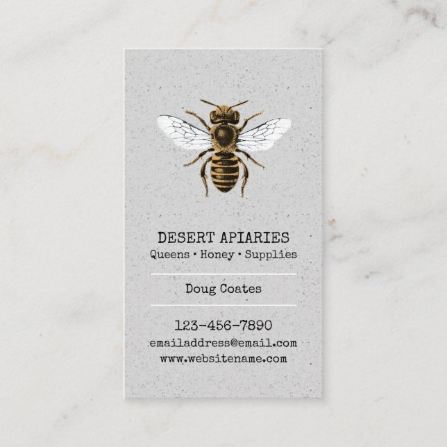 Carte De Visite Gris d'abeille et de nid d'abeilles (Devant)