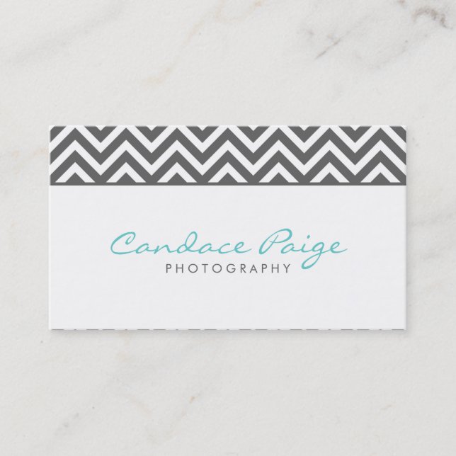 Carte De Visite Gris de Charbon Moderne Chevron Stripes (Devant)