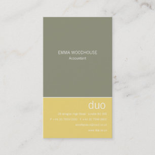 Carte De Visite Gris de duo et jaune verticaux