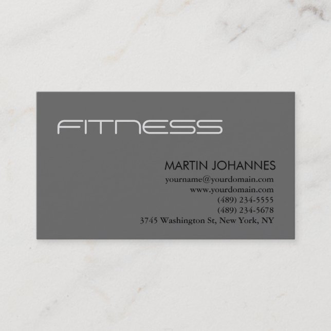 Carte de visite gris de formateur personnel modern (Devant)