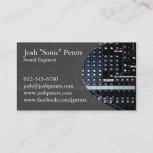 Carte de visite gris de la console de mixage audio