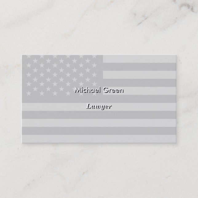 Carte De Visite Gris de noir de drapeau américain (Devant)