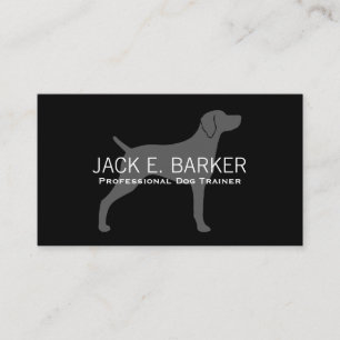 Carte De Visite Gris de silhouette de chien de Weimaraner sur le