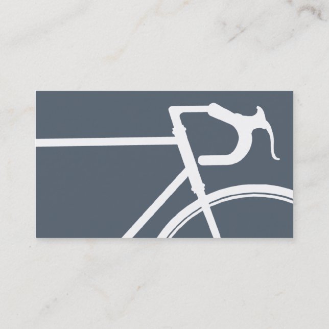 Carte de visite gris et blanc de bicyclette (Dos)