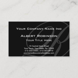 Carte De Visite Gris fait sur commande élégant de monogramme sur