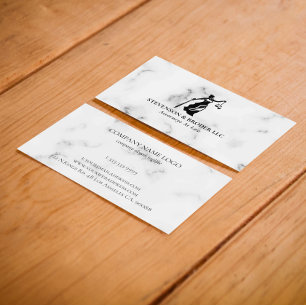 Carte De Visite Gris Faux Marbre Veines Argent