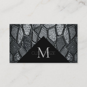 Carte de visite gris-foncé 7 de monogramme en