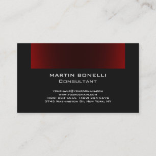 Carte De Visite Gris foncé Brun Rouge Plaine propre