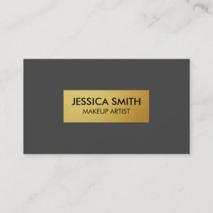 Carte De Visite Gris foncé et métal Faux Or