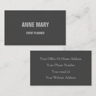 Carte De Visite Gris gris Classy Mariage Couleur personnalisée Élé
