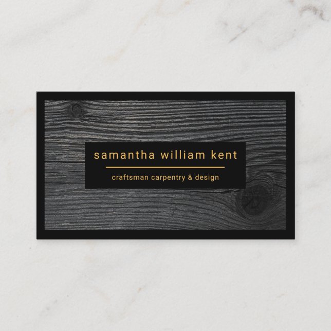 Carte De Visite Gris Gris Grains Grains Bordure noire (Devant)