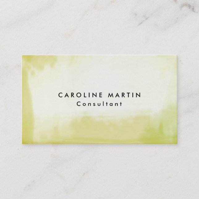 Carte De Visite Gris Jaune Art Abstrait Plat Moderne Feminine (Devant)