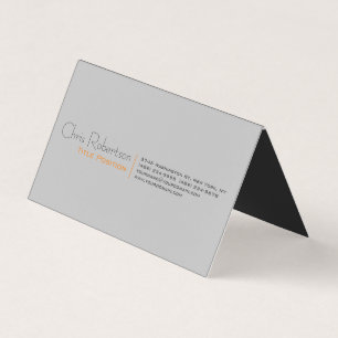 Carte De Visite Gris Minimaliste attrayant Moderne Plié