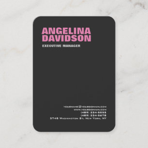 Carte De Visite Gris minimaliste moderne Plain élégant féminin