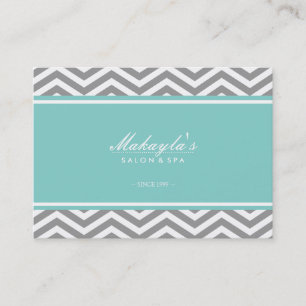 Carte De Visite Gris moderne élégant et blanc de Chevron avec le