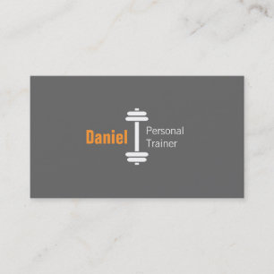 Carte De Visite Gris moderne Fitness Personal Trainer Poids