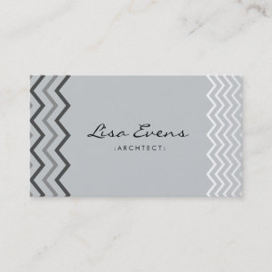 Carte de visite gris Motif classique Chevron