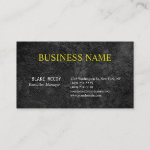 Carte De Visite Gris noir élégant Motif classique professionnel