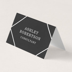 Carte De Visite Gris Noir Professionnel Design tendance minimalist