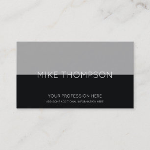 Carte De Visite gris & noir, simple, cool & moderne