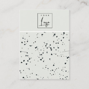 Carte De Visite Gris Noir Terrazzo Texture oreille collier Logo