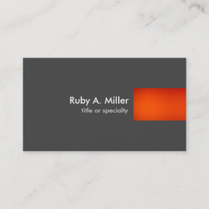 Carte De Visite Gris Orange moderne Unique Tendance Plaine Profess