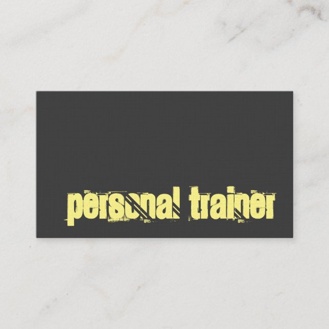 Carte De Visite Gris Personal Trainer Fitness Sport Custom Linen (Devant)