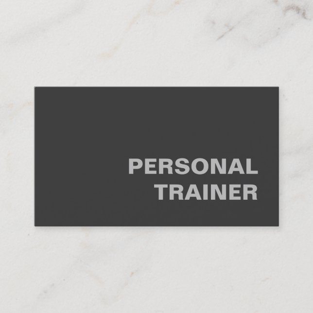 Carte De Visite Gris Personal Trainer Fitness Sport Personnalisé (Devant)