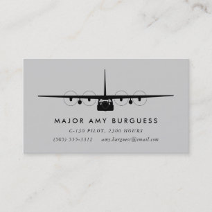 Carte De Visite Gris pilote de C-130 Hercule