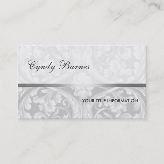Carte de visite gris Renaissance Damask (Devant)