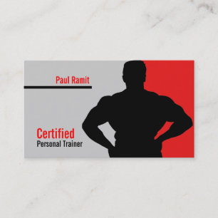 Carte de visite gris rouge certifié d'entraîneur