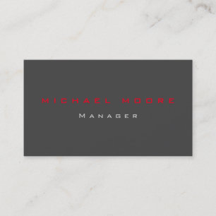 Carte De Visite Gris rouge standard exclusif privé unique